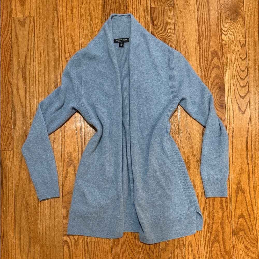 Saks Fifth Avenue 100% Cashmere Open Front Cardigan Size Small